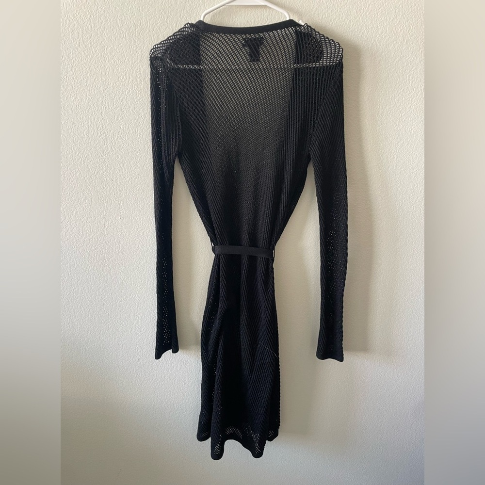 Guess jeans black fishnet cardigan weigh tie waist